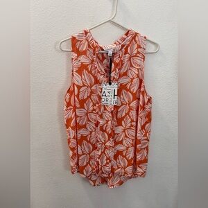 NWT 41 Hawthorn Orange Floral Sleeveless Top size M